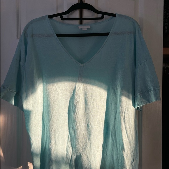 J. Jill Aqua V-Neck Short Sleeve Top - Picture 2 of 7